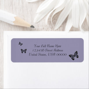 Purple Butterflies Label