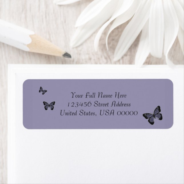 Purple Butterflies Label (Insitu)