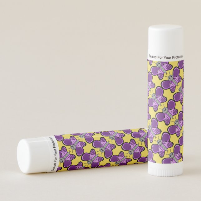 Purple Butterflies Lip Balm (Front)