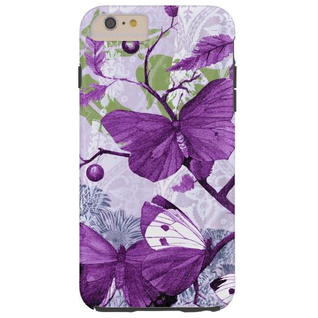 Purple Butterflies on a Branch Case-Mate iPhone Case (Back)