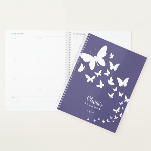 Purple Butterflies Personalized Planner