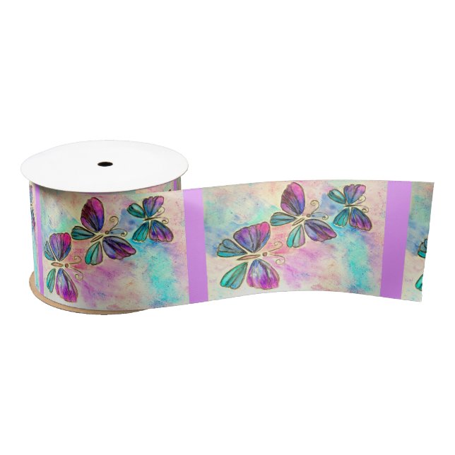 Purple Butterflies Ribbon (Spool)