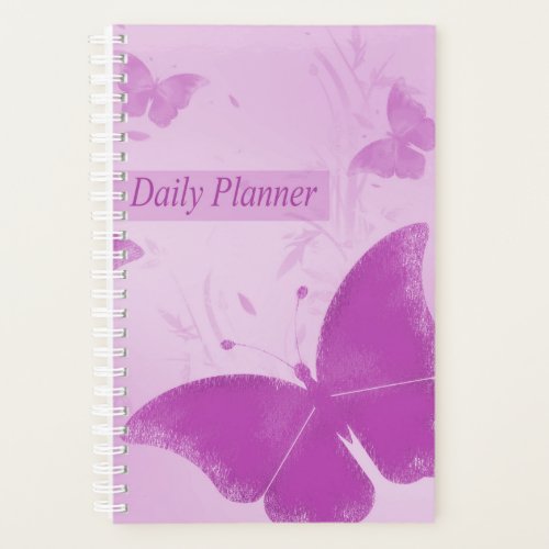 Purple Butterflies Soft Daily Planner