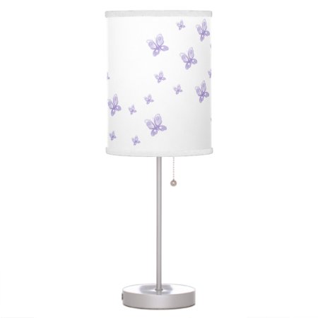 Purple Butterflies Table Lamp