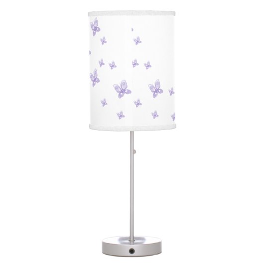 Purple Butterflies Table Lamp (Back)
