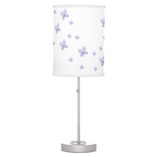 Purple Butterflies Table Lamp (Front)