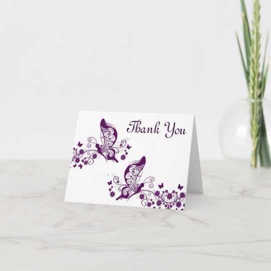 Purple butterflies thank you | Zazzle.com