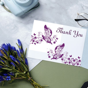 Purple butterflies thank you