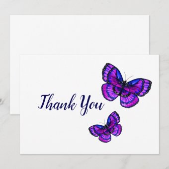 Purple Butterflies Thank You Card | Zazzle