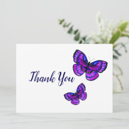 Purple Butterflies Thank You Card | Zazzle