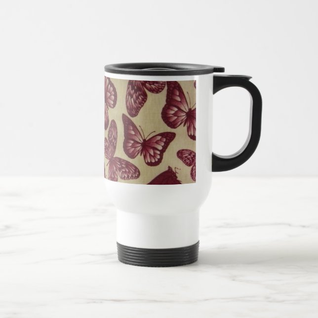 Purple Butterflies Travel Mug (Right)