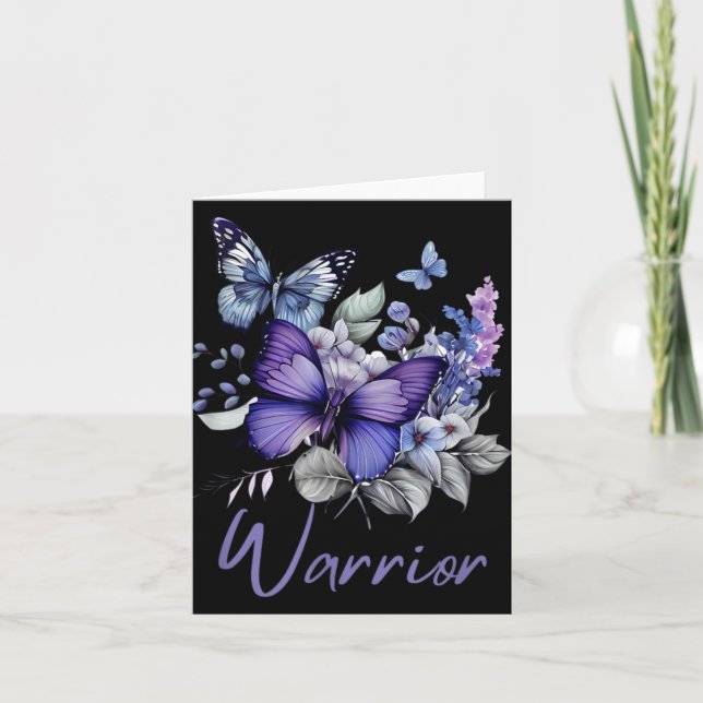 Purple Butterflies Warrior Suicide Prevention Awar Card (Front)