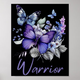 Purple Butterflies Warrior Suicide Prevention Awar Poster