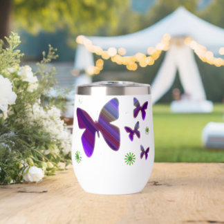 Purple Butterflies Water Bottle