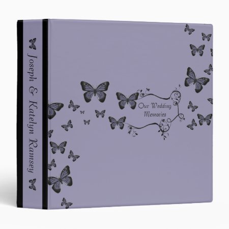 Purple Butterflies Wedding Memories Album Binder