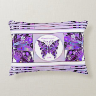 Purple Butterfly 31 Accent Pillow