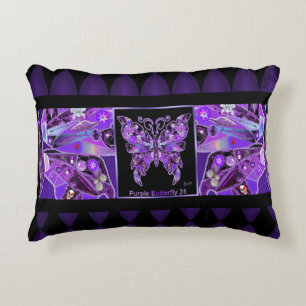 Purple Butterfly 31 Accent Pillow