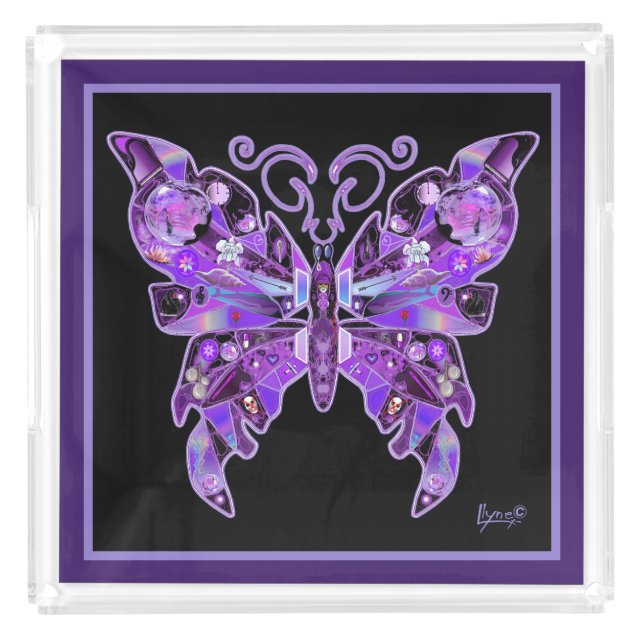 Purple Butterfly 31 Acrylic Tray (Front)