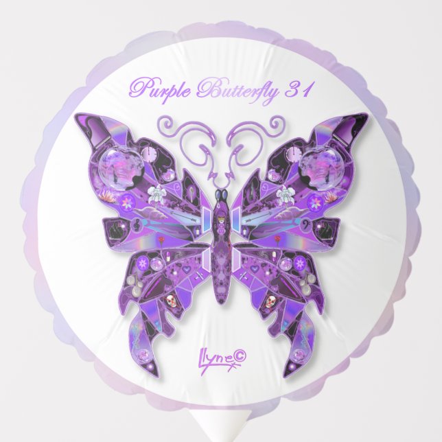 Purple Butterfly 31 Balloon (Front)