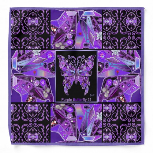 Purple Butterfly 31 Bandana