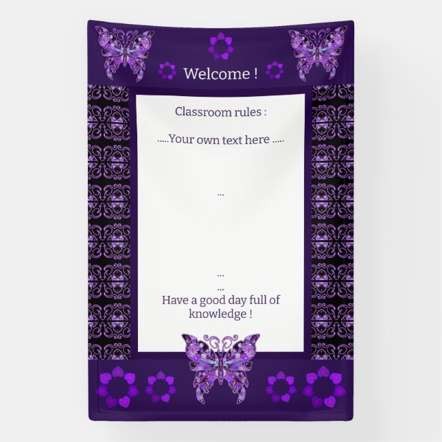 Purple Butterfly 31 Banner (Vertical)