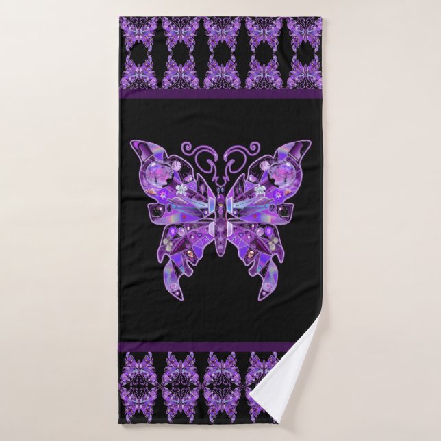 Purple Butterfly 31 Bath Towel (Bath Towel)