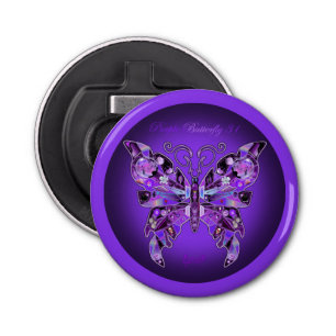 Purple Butterfly 31 Bottle Opener