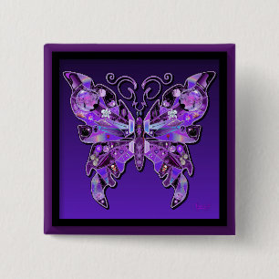 Purple Butterfly 31 Button