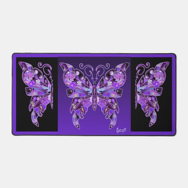 Purple Butterfly 31  Desk Mat (Front)