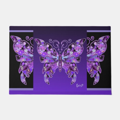 Purple Butterfly 31 Doormat