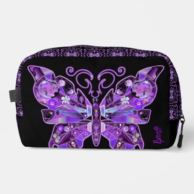 Purple Butterfly 31  Dopp Kit (Front)