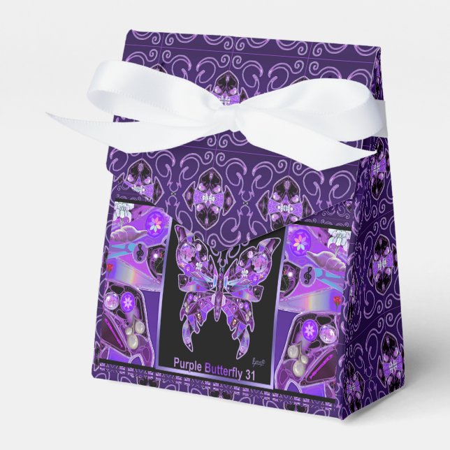 Purple Butterfly 31 Favor Box (Front Side)