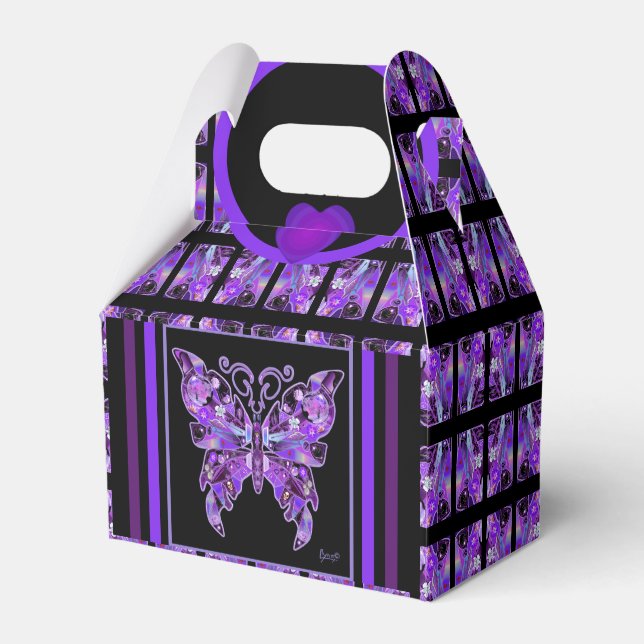 Purple Butterfly 31 Favor Box (Front Side)