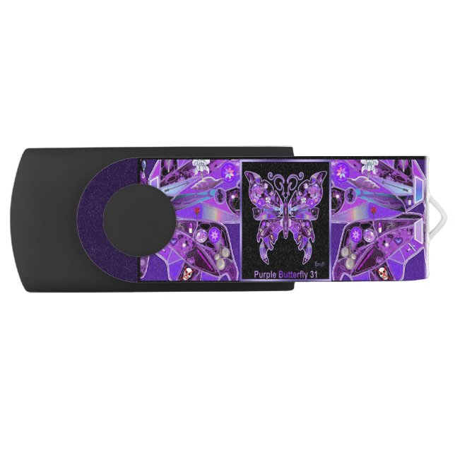 Purple Butterfly 31 Flash Drive (Front)