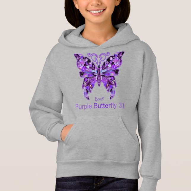 Purple Butterfly 31 Hoodie (Front)