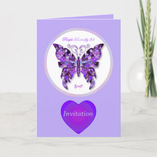 Purple Butterfly 31 invitation