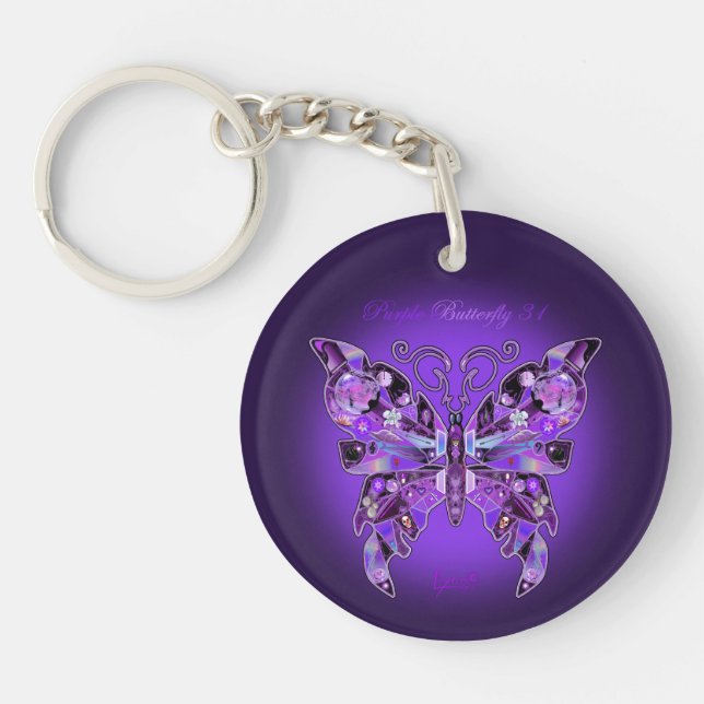 Purple Butterfly 31 Keychain (Front)