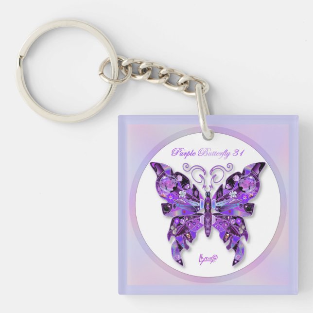 Purple Butterfly 31 Keychain (Front)