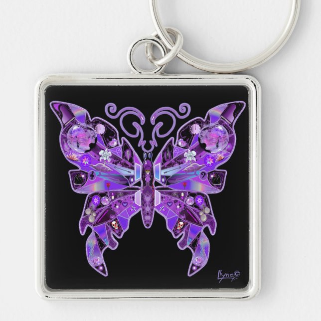 Purple Butterfly 31 Keychain (Front)