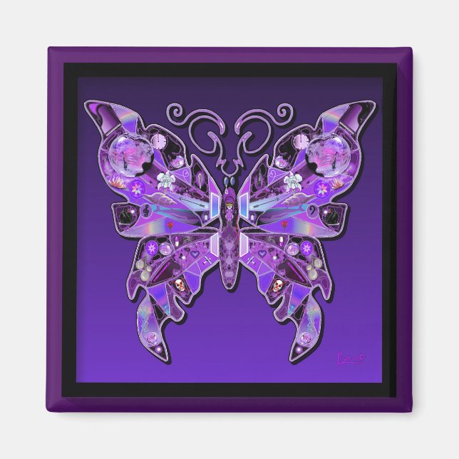 Purple Butterfly 31 Magnet (Front)