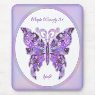 Purple Butterfly 31 Mouse Pad