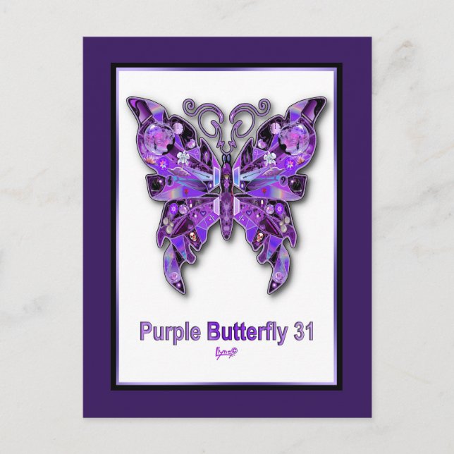 Purple Butterfly 31 Postcard (Front)
