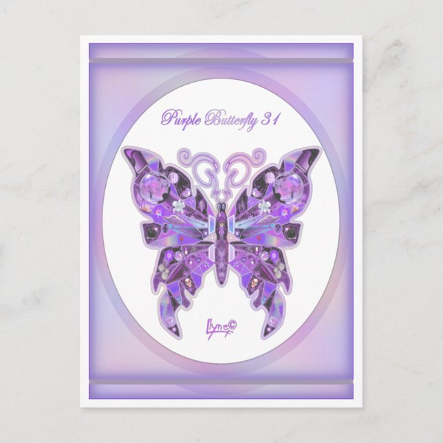 Purple Butterfly 31 Postcard (Front)