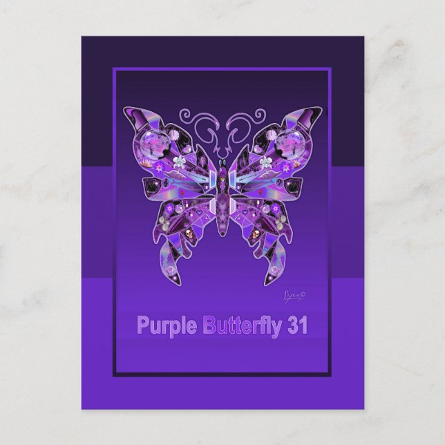 Purple Butterfly 31 Postcard (Front)