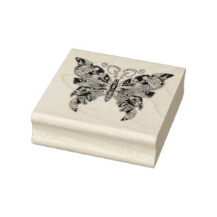 purple butterfly 31 rubber stamp