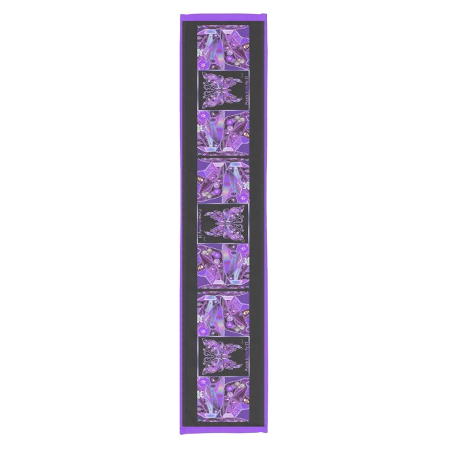 Purple Butterfly 31 Short Table Runner (Front)