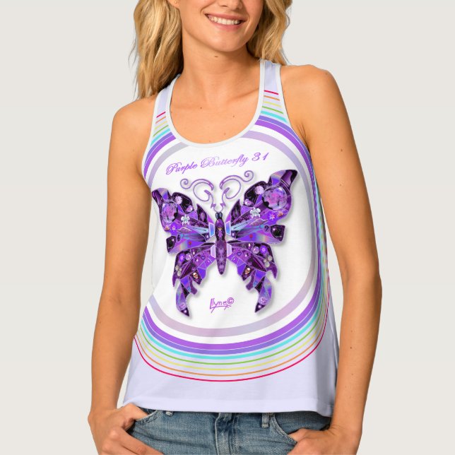 Purple Butterfly 31 Tank Top (Front)