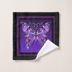 Purple Butterfly 31 Wash Cloth