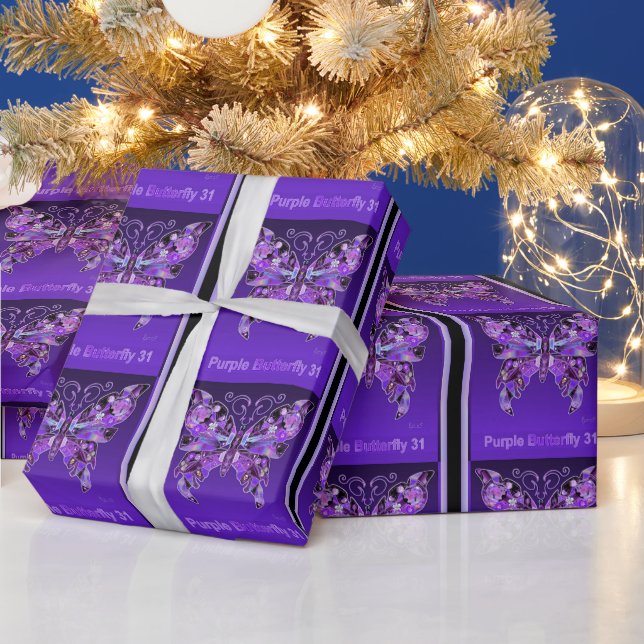 Purple Butterfly 31 Wrapping Paper (Holidays)