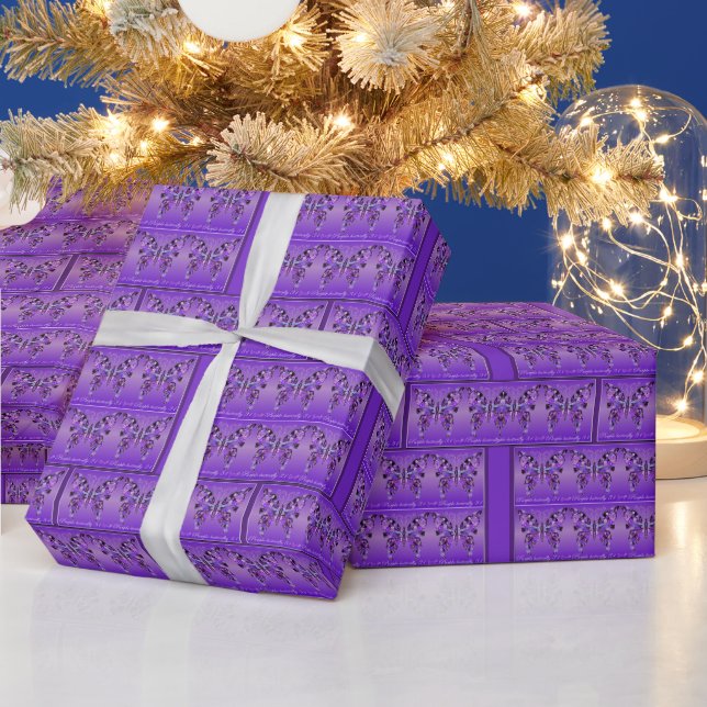 Purple Butterfly 31 Wrapping Paper (Holidays)
